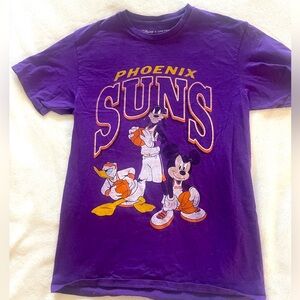 Disney Phoenix Suns Purple Short Sleeve Tee with Cartoon Graphics